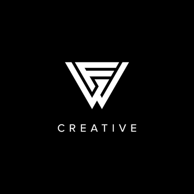 Diseño del logotipo de la línea de letras única moderna de WFW Símbolo vectorial inicial