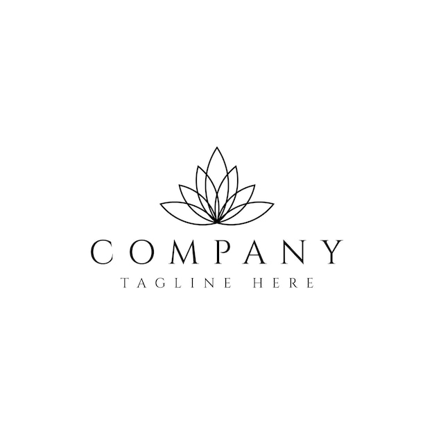 Diseño de logotipo de línea de loto de belleza abstracta