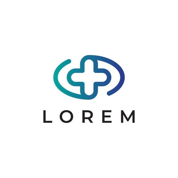 Vector diseño de logotipo de la línea médica moderna