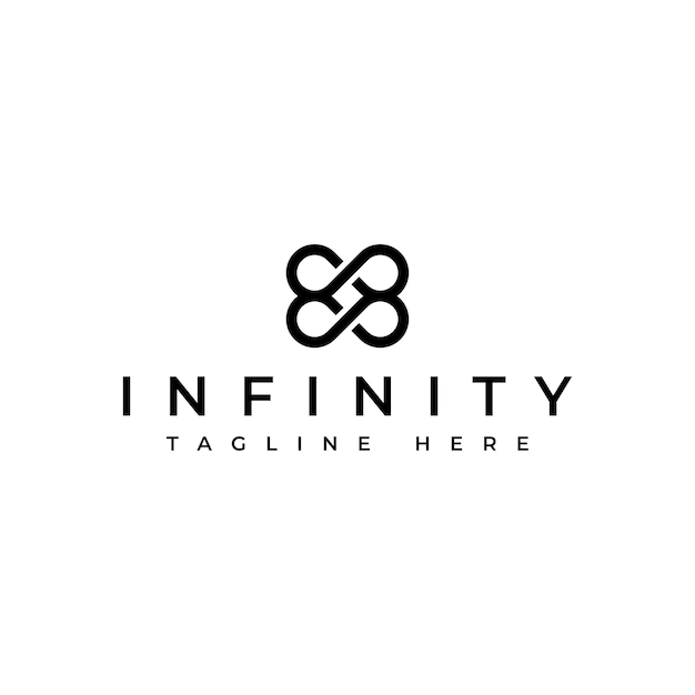 Diseño de logotipo de línea de nudo infinito