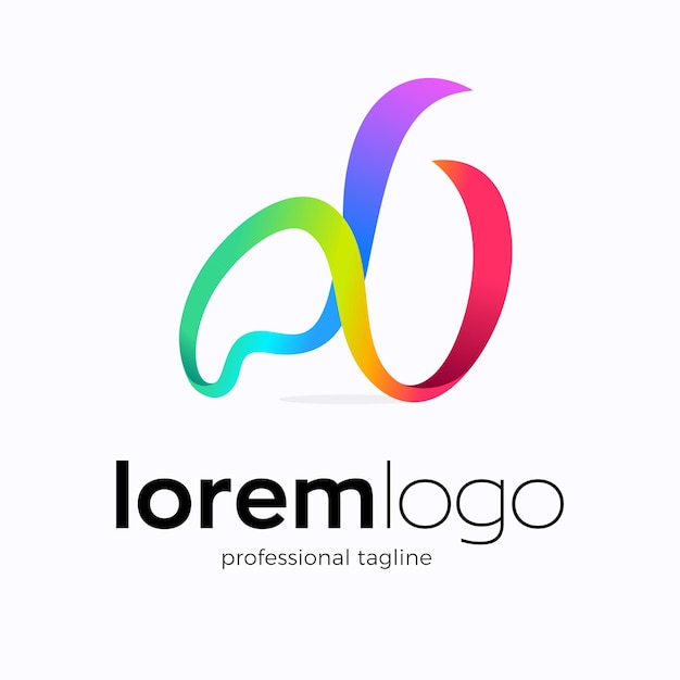 Vector diseño de logotipo de línea de onda abstracta