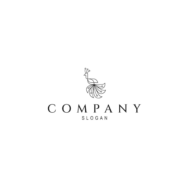 diseño de logotipo de la línea de pavo real