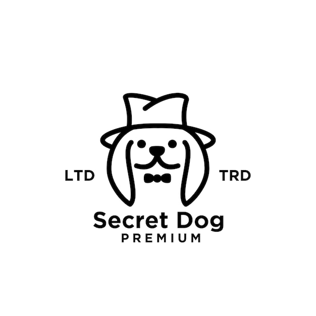 Diseño de logotipo de línea de perro secreto