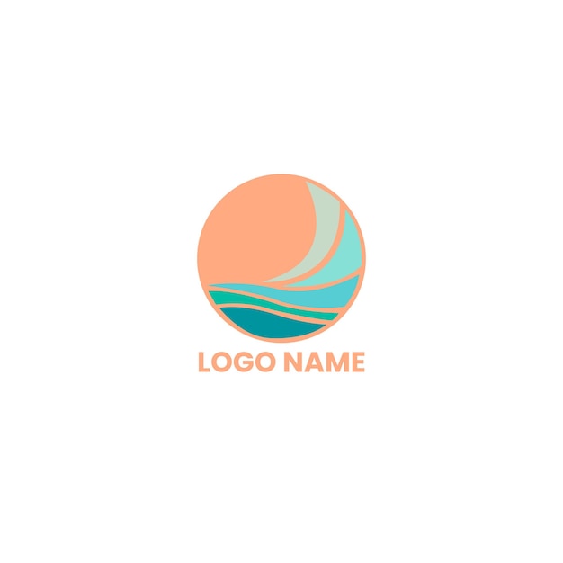 diseño de logotipo de línea de playa