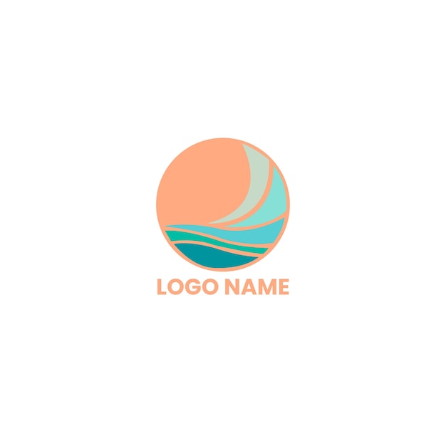 Diseño de logotipo de línea de playa