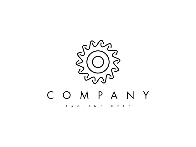 diseño del logotipo de la línea solar solar abstracta