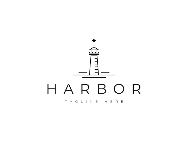 diseño del logotipo de la línea de la torre del faro