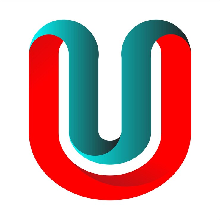Vector diseño del logotipo de la línea web lline de color moderno con u completo