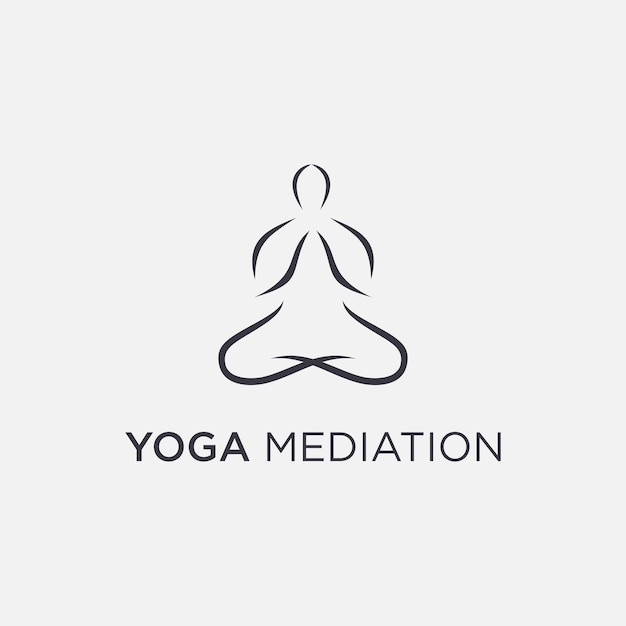 Diseño de logotipo de línea de yoga de meditación