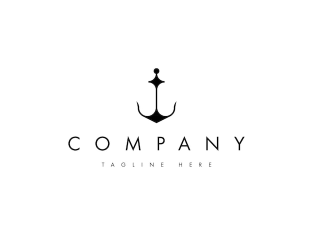 diseño de logotipo de líneas de anclaje simple