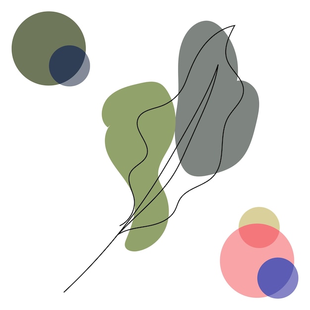 Diseño de logotipo de líneas de hojas Fondo Iconos Obra de arte Colores pAstel