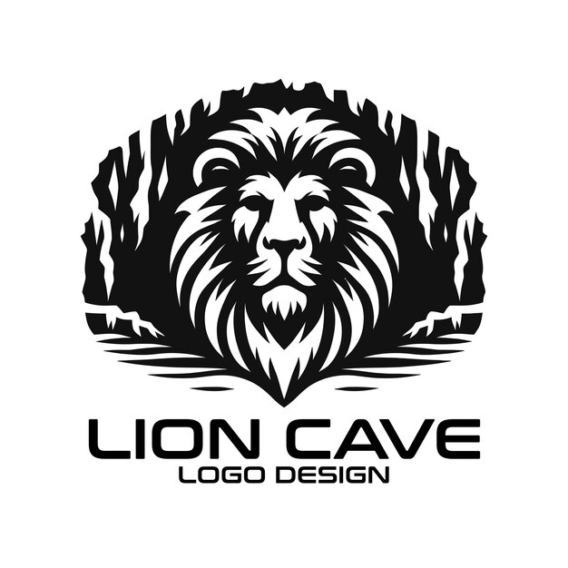 Diseño del logotipo de Lion Cave Vector