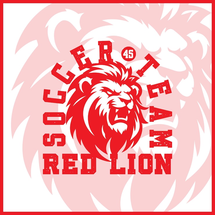 Vector diseño del logotipo del lion soccer club