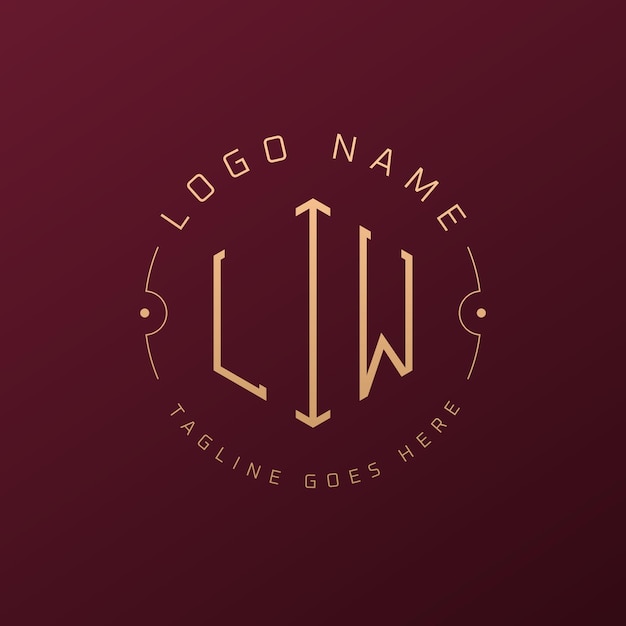Diseño de logotipo LIW de lujo Letra elegante LIW Monograma Logotipo minimalista Poligono plantilla de diseño de logotipo LIFE
