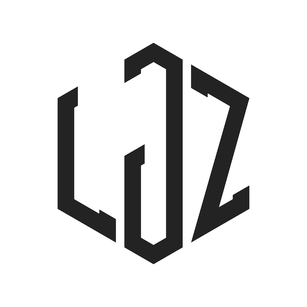 Diseño del logotipo de LJZ Letra inicial LJZ Monograma Logotipo con forma de hexágono