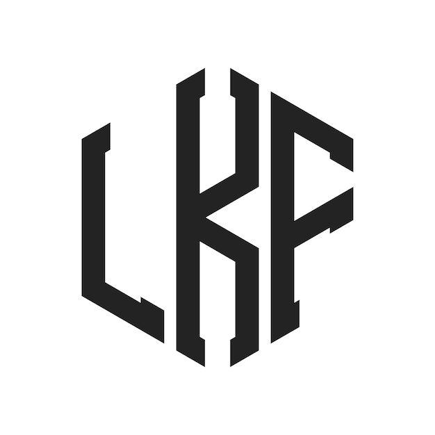 Diseño del logotipo de LKF Letra inicial LKF Monograma Logotipo con forma de hexágono