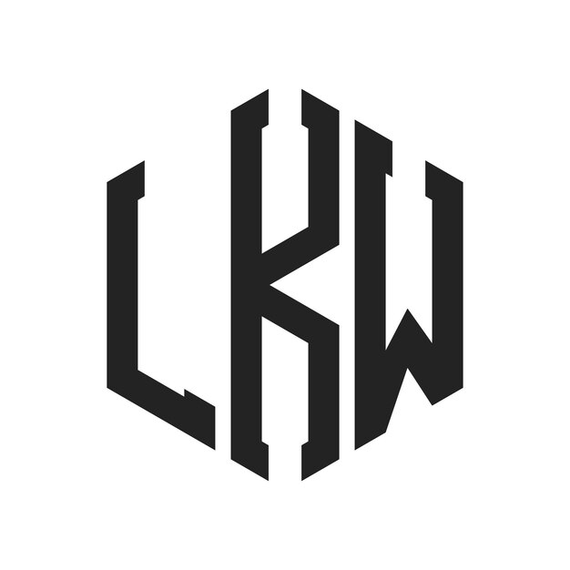 Diseño del logotipo de LKW Letra inicial LKW Monograma Logotipo con forma de hexágono