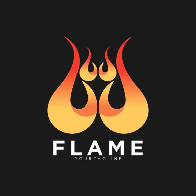 Diseño del logotipo de la llama con concepto de ilustración vectorial