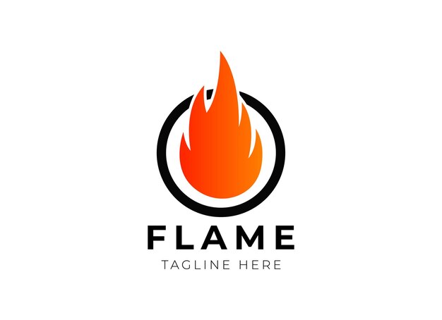 Diseño de logotipo de llama de fuego Logotipo de fuego minimalista