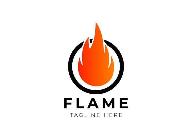 Diseño de logotipo de llama de fuego logotipo de fuego minimalista