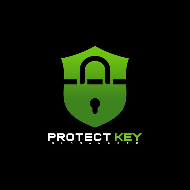 Diseño de logotipo de llave de protección Vector gratis