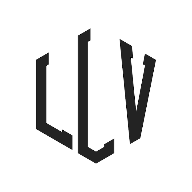 Diseño del logotipo de LLV Letra inicial Logotipo del monograma de LLV con forma de hexágono