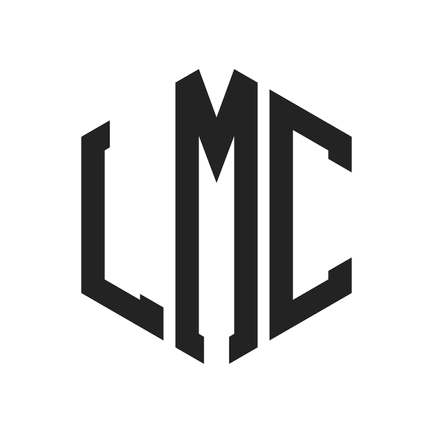 Diseño del logotipo de LMC Letra inicial LMC Monograma Logotipo con forma de hexágono