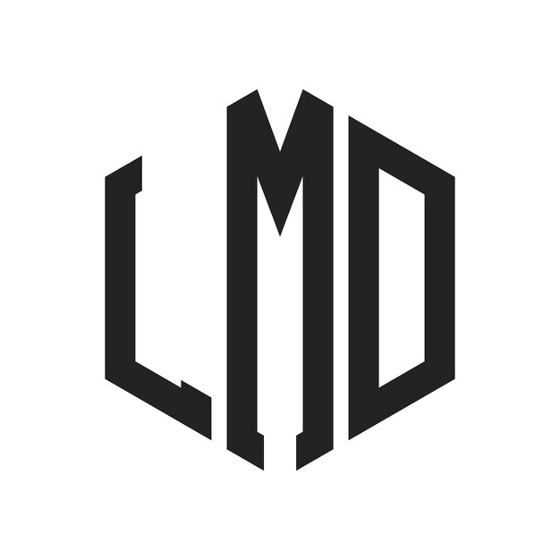 Diseño del logotipo LMD Letra inicial LMD Monograma Logotipo con forma de hexágono