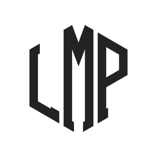 Diseño del logotipo LMP Letra inicial LMP Monograma Logotipo con forma de hexágono