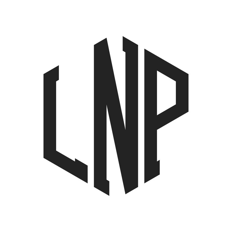 Vector diseño del logotipo lnp letra inicial lnp monograma logotipo con forma de hexágono
