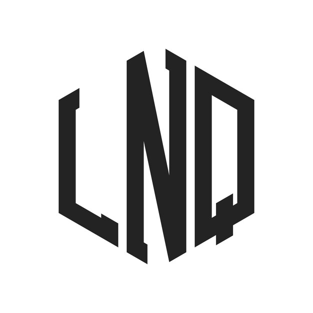 Diseño del logotipo LNQ Letra inicial LNQ Monograma Logotipo con forma de hexágono