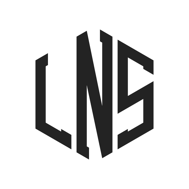 Diseño del logotipo de LNS Letra inicial LNS Monograma Logotipo con forma de hexágono