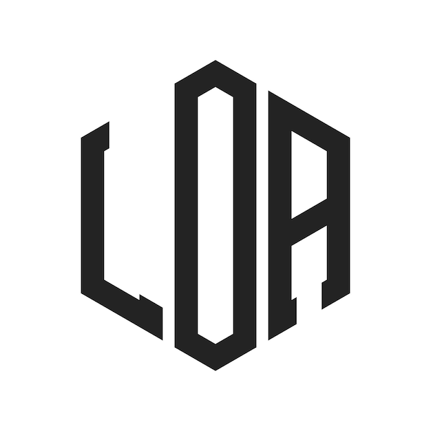 Diseño del logotipo LOA Letra inicial LOA Monograma Logotipo con forma de hexágono