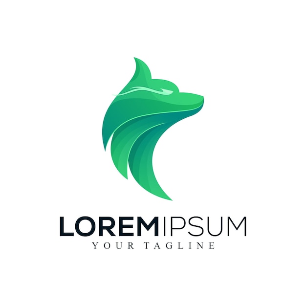 Diseño de logotipo de lobo abstracto