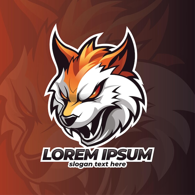 Vector diseño del logotipo del lobo logotipo del gato esport logotipo de la mascota gato salvaje lince mascota zorro diseño del icono del logotipo