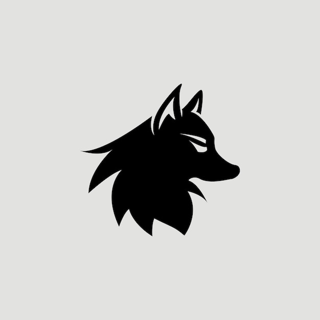 Diseño de logotipo de lobo de silueta de ilustración