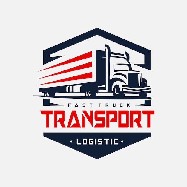 Diseño de logotipo de logística de transporte de remolque de camión para empresa de carga express delivery