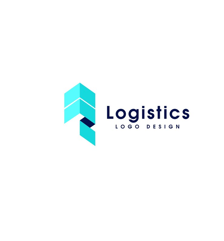 Vector diseño de logotipo logístico con una letra azul.