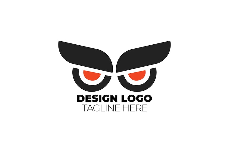 Vector diseño de logotipo con logotipo de diseño de alas y ojos.