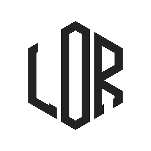 Diseño del logotipo LOR Letra inicial LOR Monograma Logotipo con forma de hexágono