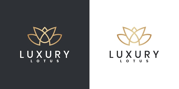 Diseño de logotipo de loto abstracto de lujo