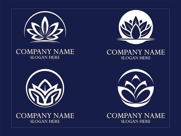 Diseño de logotipo de loto libre de vectores o servicio de plantilla de diseño de logotipo de spa