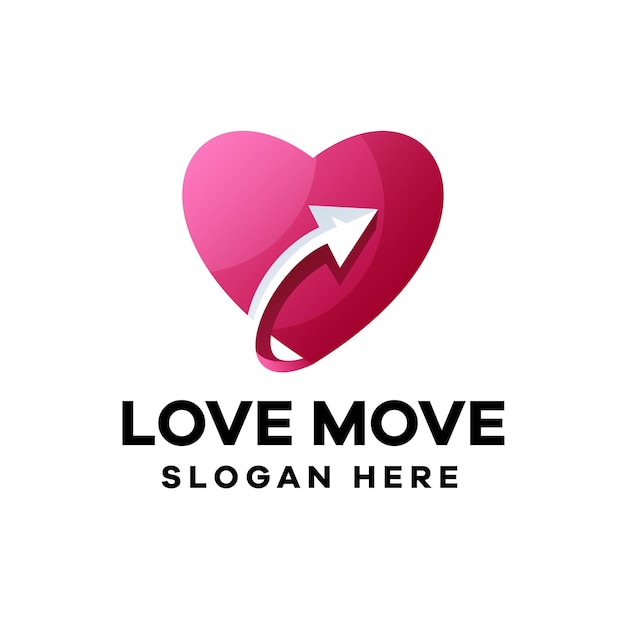 Diseño de logotipo Love Move Gradient