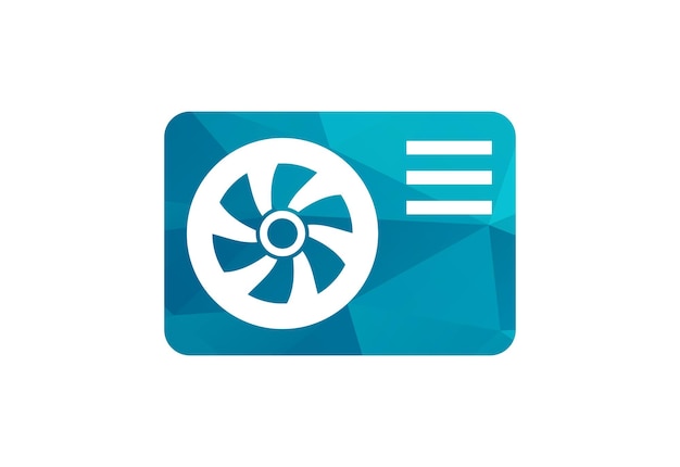 Diseño de logotipo de Low Poly y aire acondicionado, limpieza y reparación de un diseño e ilustración de vectores de aire acondicionado
