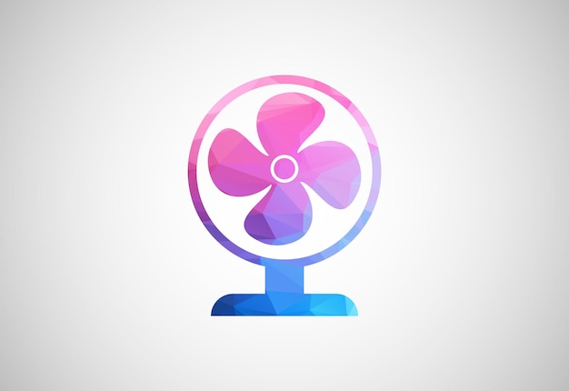 Diseño de logotipo Low Poly y Creative Fan Ilustración vectorial