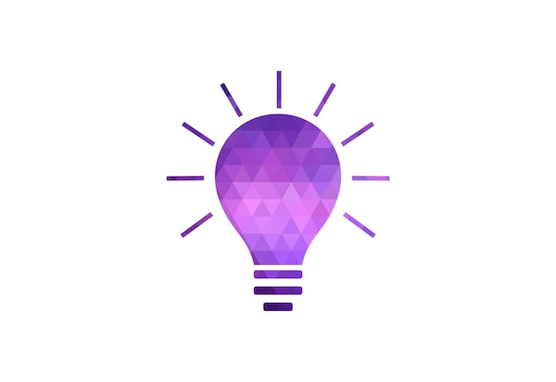 Diseño de logotipo Low Poly y Light Bulb Concepto de diseño vectorial