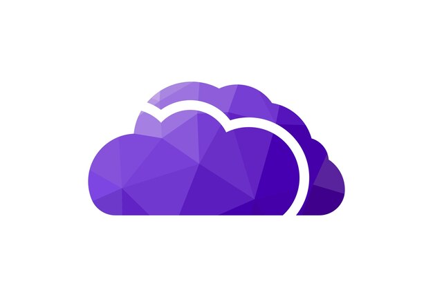 Diseño de logotipo Low Poly y Solid Cloud Plantilla de diseño vectorial