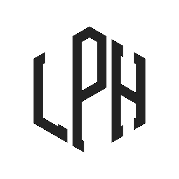 Diseño del logotipo LPH Letra inicial LPH Monograma Logotipo con forma de hexágono