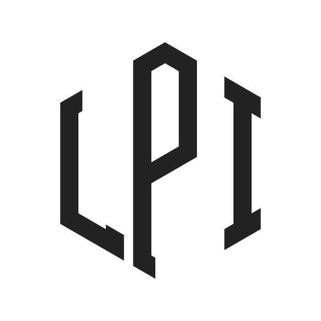 Diseño del logotipo LPI Letra inicial LPI Monograma Logotipo con forma de hexágono