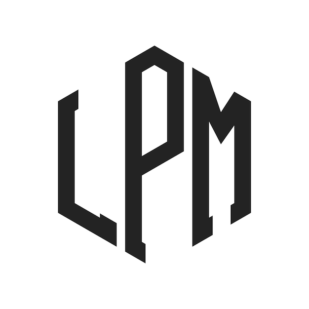 Diseño del logotipo de LPM Letra inicial LPM Monograma Logotipo con forma de hexágono